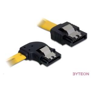 DeLock SATA left,straight metal yellow kábel 30cm