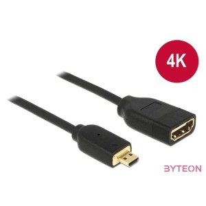 DeLock HDMI-micro D male to HDMI-A female kábel 3D 4K 20cm Black