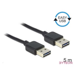 DeLock Cable EASY-USB 2.0 Type-A male  EASY-USB 2.0 Type-A male 5m Black