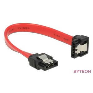 DeLock SATA 6 Gb,s male straight  SATA male downwards angled 10 cm red metal cable