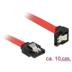 DeLock SATA 6 Gb,s male straight  SATA male downwards angled 10 cm red metal cable