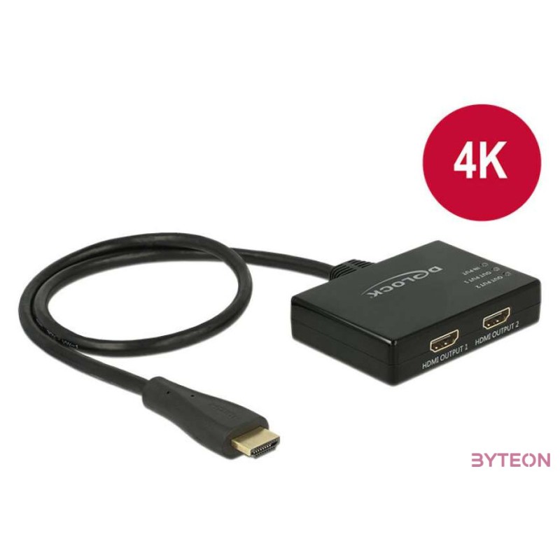 DeLock HDMI Splitter 1x HDMI in  2x HDMI out 4K