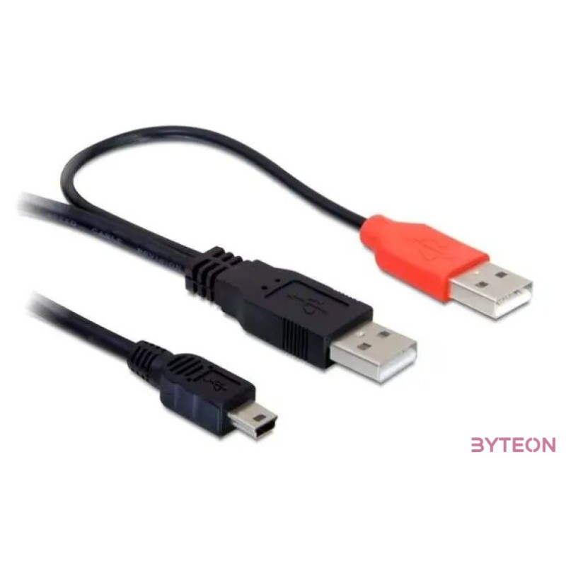 DeLock Cable 2 x USB2.0-A male  USB mini 5-pin 1m