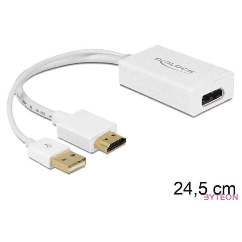 DeLock Adapter HDMI-A male  Displayport 1.2 female White