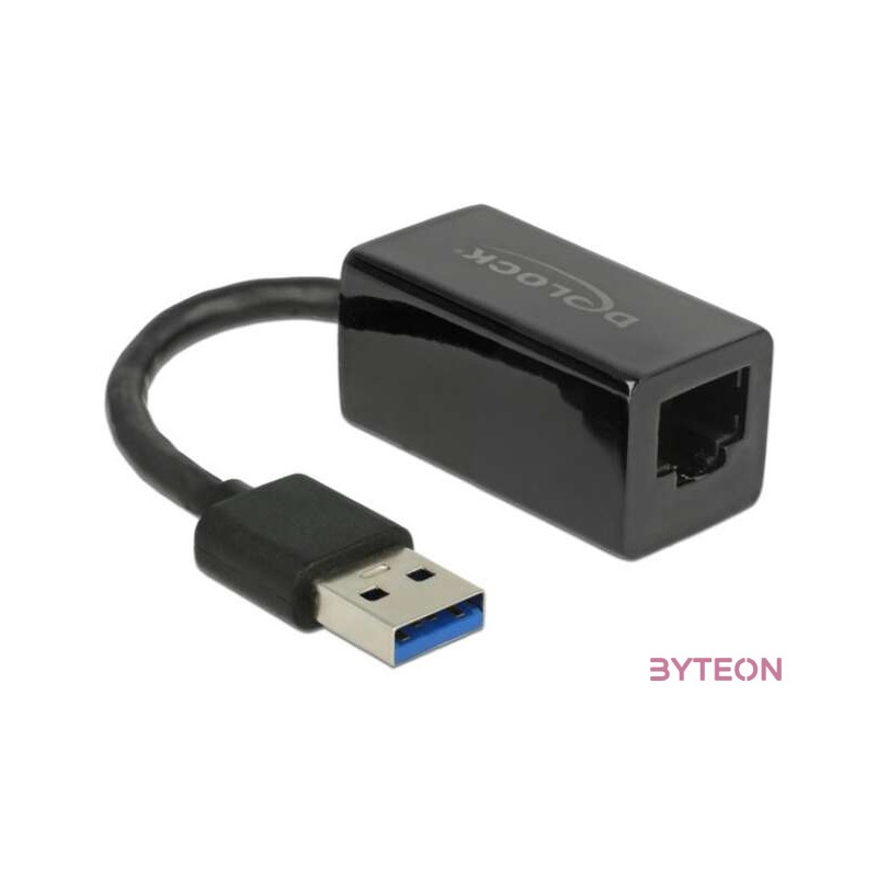 DeLock SuperSpeed USB3.1 Type-A male  Gigabit LAN 10,100,1000 Mbps compact Adapter Black