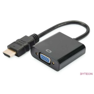 Digitus DA-70461 HDMI to VGA converter adapter Typ A - VGA (D-Sub) connector 3,5mm audio jack Black