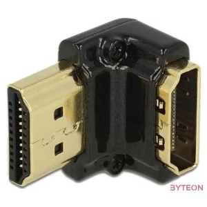 DeLock Adapter High Speed HDMI with Ethernet – HDMI-A female  HDMI-A male 4K 90° angled down Black