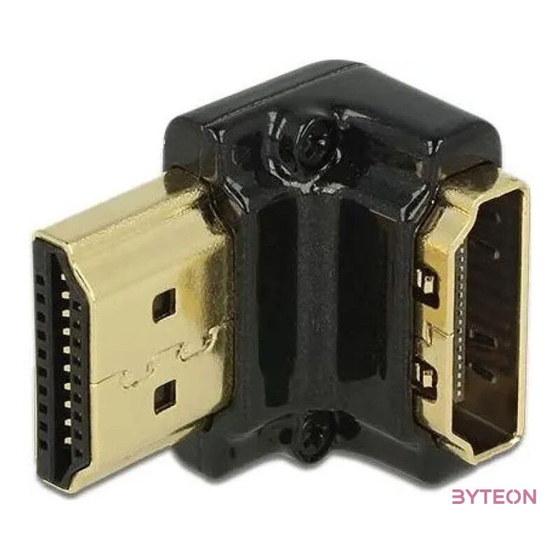 DeLock Adapter High Speed HDMI with Ethernet – HDMI-A female  HDMI-A male 4K 90° angled down Black