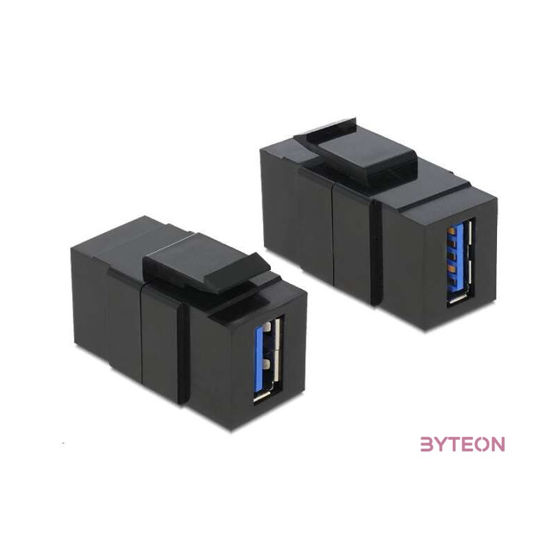 DeLock Keystone module USB 3.0 A female  USB 3.0 A female Black
