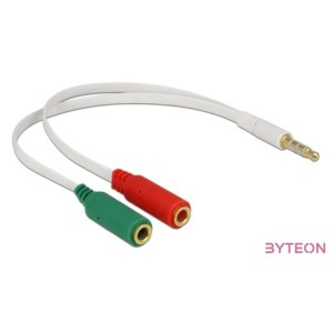 DeLock Headset Adapter 1x 3.5mm 4 pin Stereo jack male  2x 3.5mm 3 pin Stereo jack female