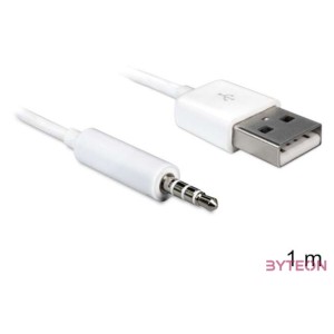 DeLock Cable USB-A male  Stereo jack 3.5 mm male 4 pin IPod Shuffle 1m