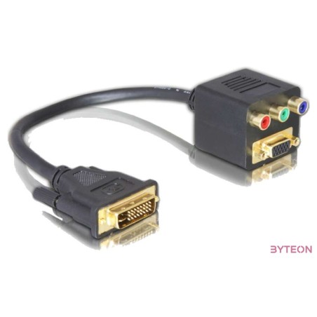 DeLock Adapter DVI 29 male to VGA + 3x RCA female