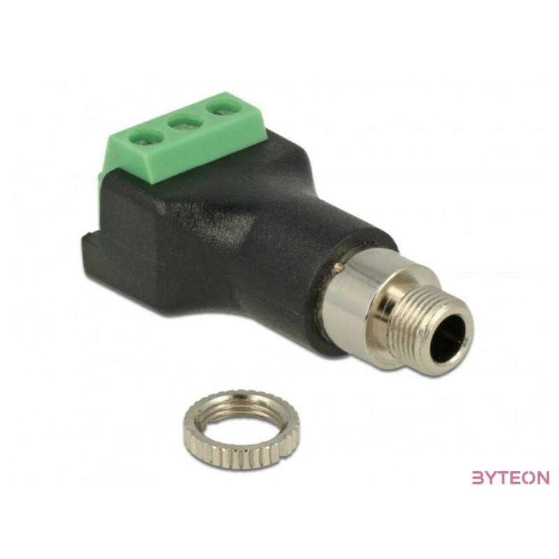 DeLock Terminal block 3 pin  stereo jack female 3.5 mm for installation