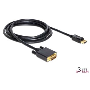 DeLock Cable Displayport 1.3 male  DVI 24+3 male passive 3m Black