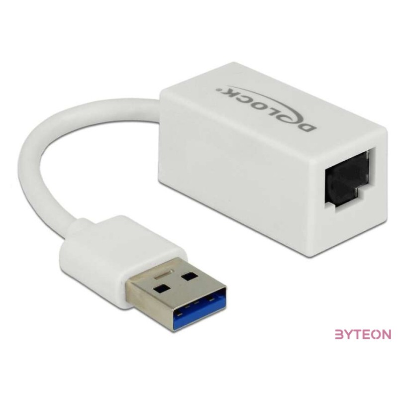 DeLock SuperSpeed USB3.1 Type-A male  Gigabit LAN 10,100,1000 Mbps compact Adapter White