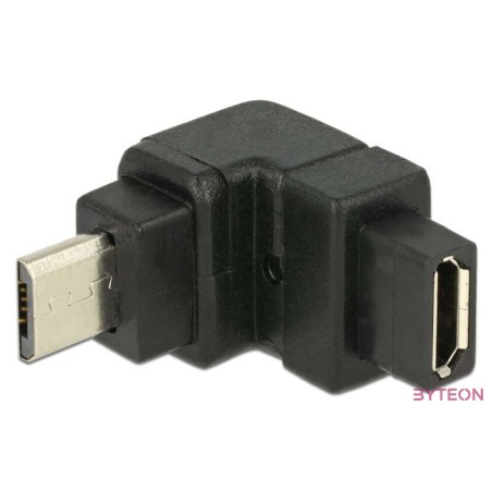 DeLock USB 2.0 Micro-B male  USB 2.0 Micro-B female angled up Adapter Black