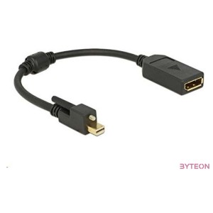 DeLock Adapter mini Displayport 1.2 male with screw  Displayport female 4K Black