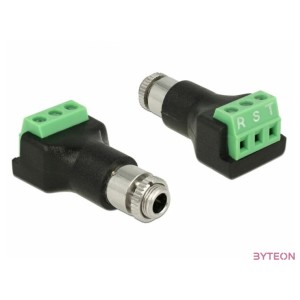 DeLock Terminal block 3 pin  stereo jack female 3.5 mm for installation