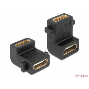 DeLock Adapter HDMI A female  female with screw hole 90° angled