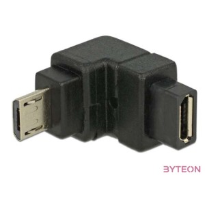 DeLock USB 2.0 Micro-B male  USB 2.0 Micro-B female angled down adapter