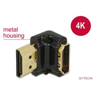 DeLock Adapter High Speed HDMI with Ethernet – HDMI-A female  HDMI-A male 4K 90° angled down Black