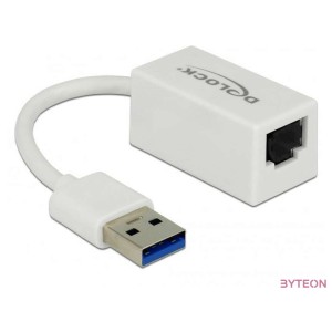 DeLock SuperSpeed USB3.1 Type-A male  Gigabit LAN 10,100,1000 Mbps compact Adapter White