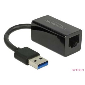 DeLock SuperSpeed USB3.1 Type-A male  Gigabit LAN 10,100,1000 Mbps compact Adapter Black