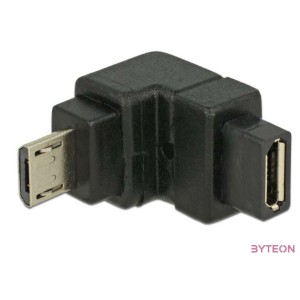 DeLock USB 2.0 Micro-B male  USB 2.0 Micro-B female angled down adapter