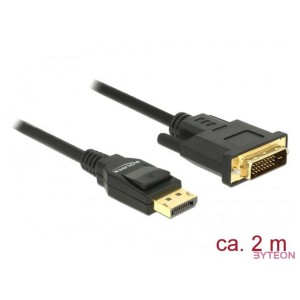 DeLock DisplayPort 1.2 male  DVI 24+1 male passive 2m Cable Black