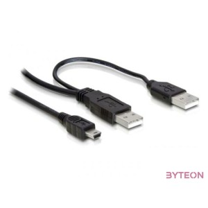 DeLock Cable 2 x USB2.0-A male  USB mini 5-pin 1m