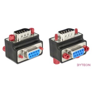 DeLock D-Sub 9 pin male  female 90° angled Nut and Screw changeable Adapter