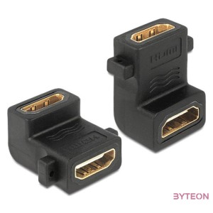 DeLock Adapter HDMI A female  female with screw hole 90° angled