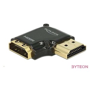DeLock Adapter High Speed HDMI with Ethernet – HDMI-A female  HDMI-A male 4K 90° angled right Black