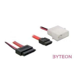 DeLock Cable Slim SATA female  SATA 7 pin + 2 pin power male 30 cm