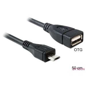 DeLock Cable USB micro-B male  USB 2.0-A female OTG 50cm