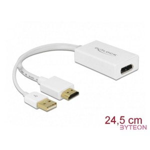 DeLock Adapter HDMI-A male  Displayport 1.2 female White