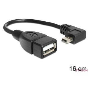 DeLock Cable Mini USB male angled  USB 2.0-A female OTG 16 cm