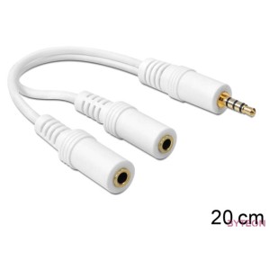 DeLock Headset Adapter 1x 3.5mm 4 pin Stereo jack male  2x 3.5mm 3 pin Stereo jack female