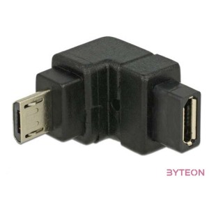 DeLock USB 2.0 Micro-B male  USB 2.0 Micro-B female angled down adapter