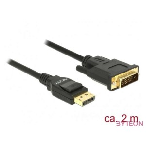 DeLock DisplayPort 1.2 male  DVI 24+1 male passive 2m Cable Black