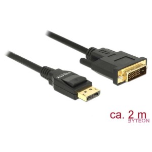 DeLock DisplayPort 1.2 male  DVI 24+1 male passive 2m Cable Black
