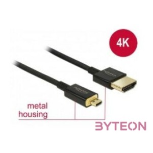 DeLock Cable High Speed HDMI with Ethernet - HDMI-A male  HDMI Micro-D male 3D 4K 2m Slim High Quality