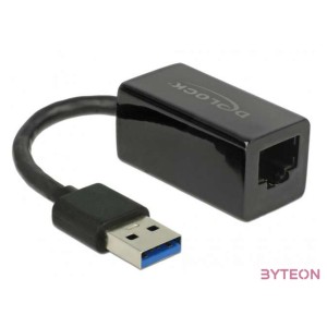 DeLock SuperSpeed USB3.1 Type-A male  Gigabit LAN 10,100,1000 Mbps compact Adapter Black