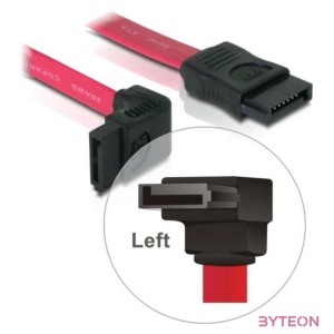 DeLock Cable SATA 3 Gb,s receptacle straight  SATA receptacle upwards angled 50cm Red