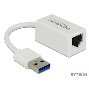DeLock SuperSpeed USB3.1 Type-A male  Gigabit LAN 10,100,1000 Mbps compact Adapter White
