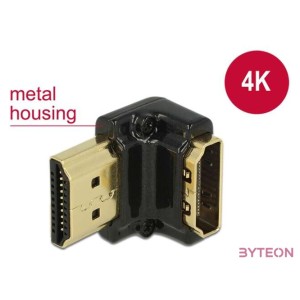 DeLock Adapter High Speed HDMI with Ethernet – HDMI-A female  HDMI-A male 4K 90° angled down Black