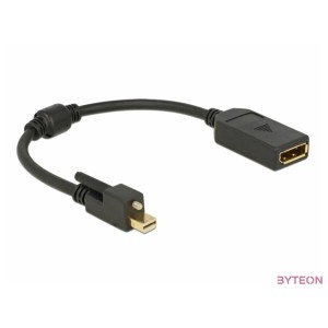 DeLock Adapter mini Displayport 1.2 male with screw  Displayport female 4K Black