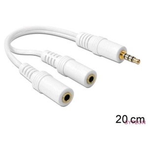 DeLock Headset Adapter 1x 3.5mm 4 pin Stereo jack male  2x 3.5mm 3 pin Stereo jack female