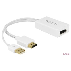 DeLock Adapter HDMI-A male  Displayport 1.2 female White