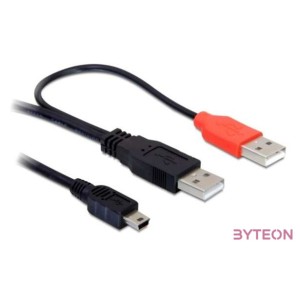 DeLock Cable 2 x USB2.0-A male  USB mini 5-pin 1m